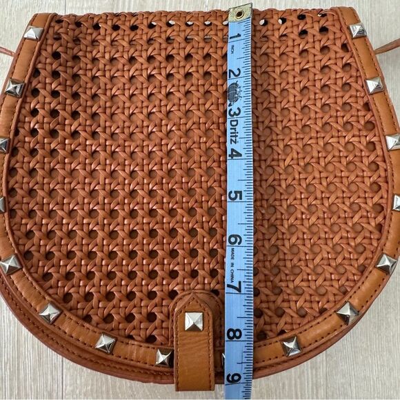 Rebecca Minkoff Skylar Woven Leather Crossbody Bag Tan - Picture 7 of 16